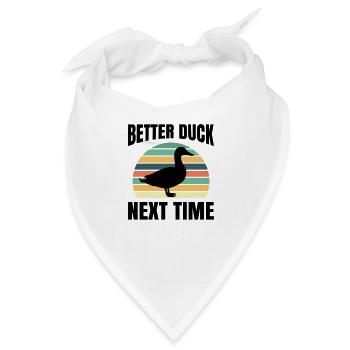 Ente Quitscheente Erpel Enten Gelbe Gummiente - Bandana - Weiß - Vorne