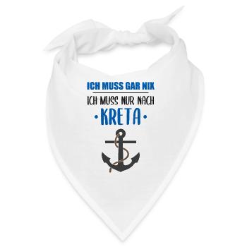 Kreta Lustiger Spruch Griechenland Insel Geschenk - Bandana - Weiß - Vorne