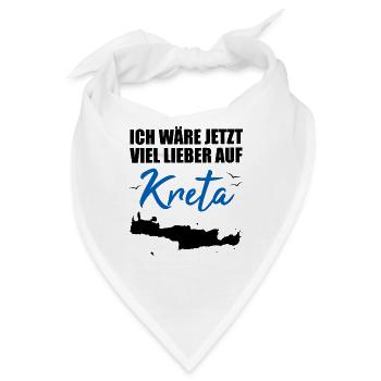 Kreta Lustiger Spruch Griechenland Insel Geschenk - Bandana - Weiß - Vorne