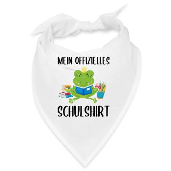 Frosch Schulshirt Schulbeginn Schule Geschenk - Bandana - Weiß - Vorne