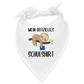 Faultier Schulshirt Schulbeginn Schule Geschenk - Bandana - Weiß - Vorne