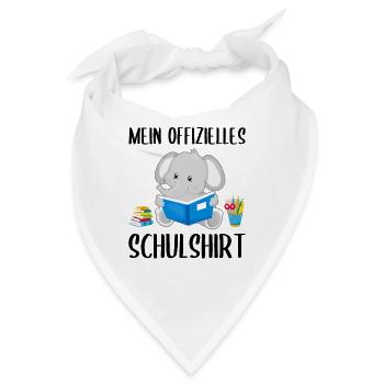 Elefant Schulshirt Schulbeginn Schule Geschenk - Bandana - Weiß - Vorne
