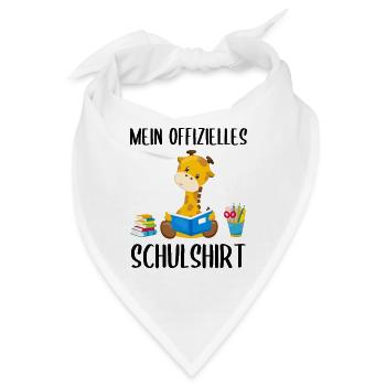 Giraffe Schulshirt Schulbeginn Schule Geschenk - Bandana - Weiß - Vorne