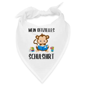 Affe Schulshirt Schulbeginn Schule Geschenk - Bandana - Weiß - Vorne