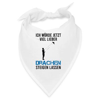 Drachenfliegen Drachensteigen Spruch Geschenk - Bandana - Weiß - Vorne