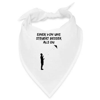 Drachensteigen Drachenfliegen Spruch Geschenk - Bandana - Weiß - Vorne