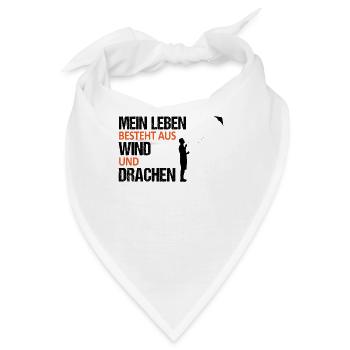Drachenfliegen Spruch Drachensteigen Geschenk - Bandana - Weiß - Vorne