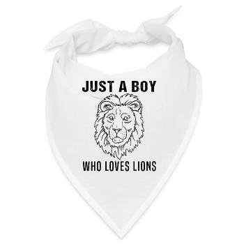 Junge mit Löwenliebe: Einfach Wild Geschenk - Bandana - Weiß - Vorne