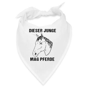Dieser Junge mag Pferde - Herz und Hufe - Bandana - Weiß - Vorne