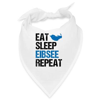 Lebenszyklus am Eibsee - Eat, Sleep, Repeat - Bandana - Weiß - Vorne