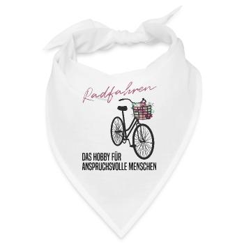 Radfahren - Anspruchsvoll & Edel - Blumen Geschenk - Bandana - Weiß - Vorne
