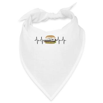 Fischbrötchen Puls - Liebe im Herzschlag - Bandana - Weiß - Vorne