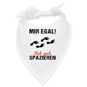 Sorglos Spaziergang Humorvolles Geschenk - Bandana - Weiß - Vorne