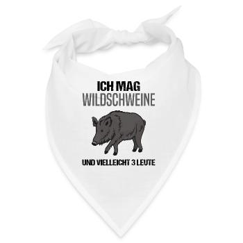 Humorvolles Wildschwein & Menschenliebhaber - Bandana - Weiß - Vorne