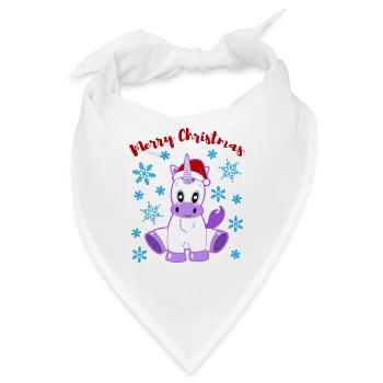 Zauberhaftes Einhornkind Merry Christmas - Bandana - Weiß - Vorne