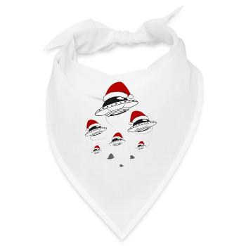 Ufo Weihnachtsmütze Außerirdische Festtage - Bandana - Weiß - Vorne