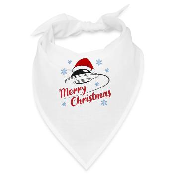 Ufo Mütze Frohes Fest Galaktischer Spaß - Bandana - Weiß - Vorne