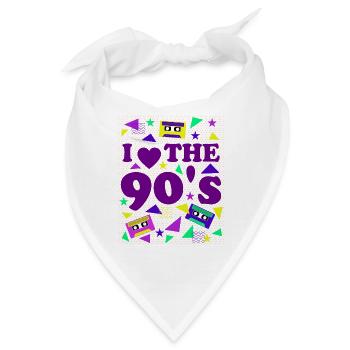 90er Jahre Liebe Purpur Retro Look - Bandana - Weiß - Vorne
