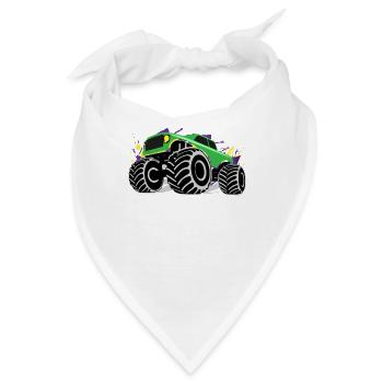 Bunter Monstertruck Kunstwerk Geschenk - Bandana - Weiß - Vorne