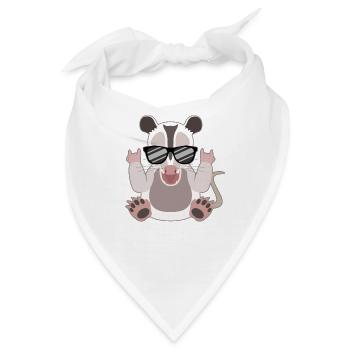Rockendes Opossum Lebensfreude Pur - Bandana - Weiß - Vorne