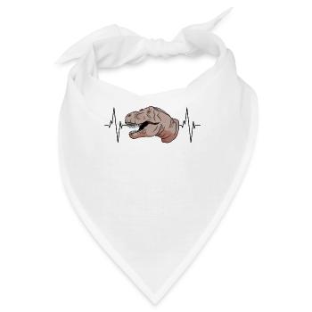 T-Rex Herzschlag Urzeit Geschenk - Bandana - Weiß - Vorne