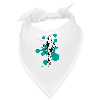 Einzelner Koi Stärke Fluss des Lebens - Bandana - Weiß - Vorne