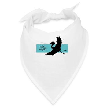 Kranich & Lotus Harmonie Symbolik - Bandana - Weiß - Vorne
