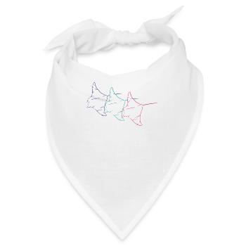 Trio Manta Rays Neonkontur - Bandana - Weiß - Vorne