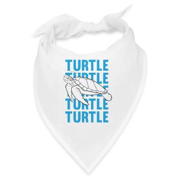 TURTLE Schattenbild Wortkunst Geschenk - Bandana - Weiß - Vorne