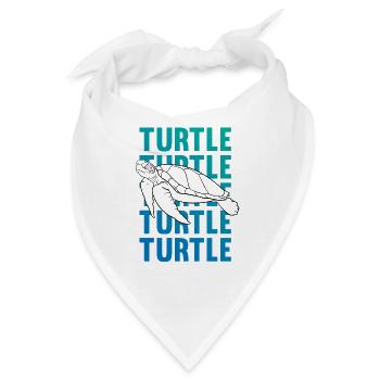 TURTLE Schattenbild Wortkunst Geschenk - Bandana - Weiß - Vorne