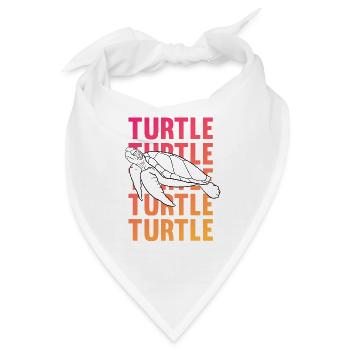 TURTLE Schattenbild Wortkunst Geschenk - Bandana - Weiß - Vorne