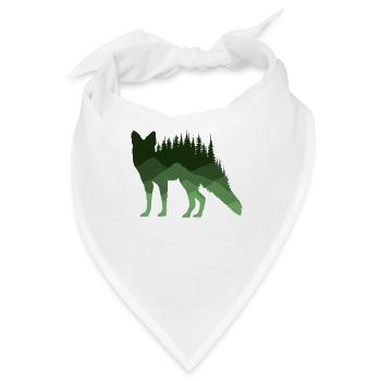 Geist des Waldes - Fuchs Silhouette - Bandana - Weiß - Vorne