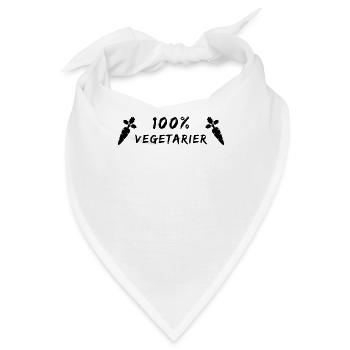 Stolzer Vegetarier - 100% Pflanzlich - Bandana - Weiß - Vorne