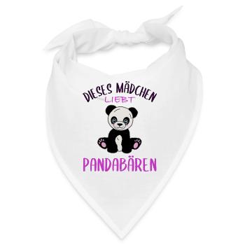 Mädchenherz für Pandas - Bandana - Weiß - Vorne