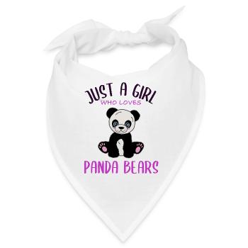 Mädchenherz für Pandas - Bandana - Weiß - Vorne
