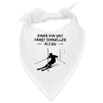 Schneller Slalom-Champion Geschenk - Bandana - Weiß - Vorne