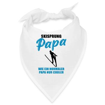Skisprung Papa: Coolness pur - Bandana - Weiß - Vorne