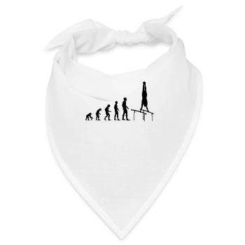 Evolution zum Turner - Geschenk - Bandana - Weiß - Vorne