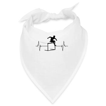 Pulsierender Lauf Herzschlag Sportgeschenk - Bandana - Weiß - Vorne