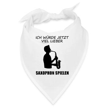 Lieber Saxophon spielen – Musikpurist - Bandana - Weiß - Vorne