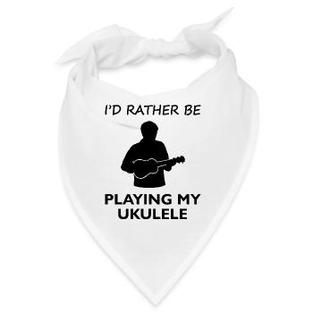 Wunsch Ukulele Spielzeit Glücksmoment - Bandana - Weiß - Vorne