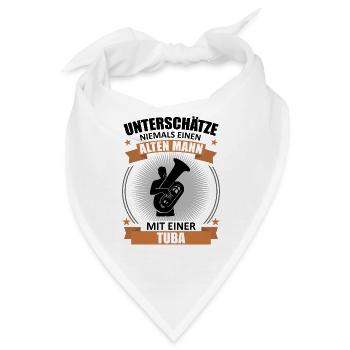Alter Mann Meister Tuba Ehrengeschenk - Bandana - Weiß - Vorne