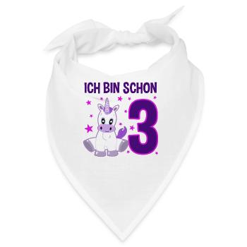 Einhorn Traumwelt 3 Jahre Wunder - Bandana - Weiß - Vorne