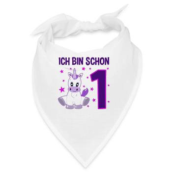 Einhorn Wunderland 1. Geburtstag - Bandana - Weiß - Vorne