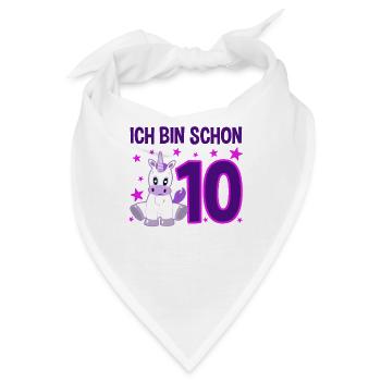 Einhorn Glanz 10 Jahre Jubel - Bandana - Weiß - Vorne