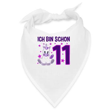 Einhornzauber 11 Jahre Glücksstern - Bandana - Weiß - Vorne