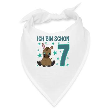 Siebenjährige Partyeselchen Glücksbringer - Bandana - Weiß - Vorne