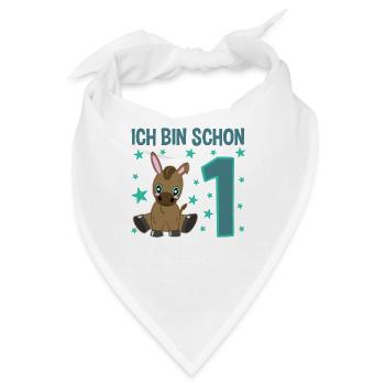 Süßer Esel Feiert Ersten Geburtstag - Bandana - Weiß - Vorne