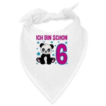 Sechs Jahre – Panda-Lächeln - Bandana - Weiß - Vorne