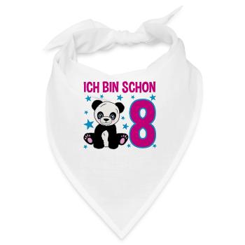 Acht Jahre – Pandastarker Tag - Bandana - Weiß - Vorne